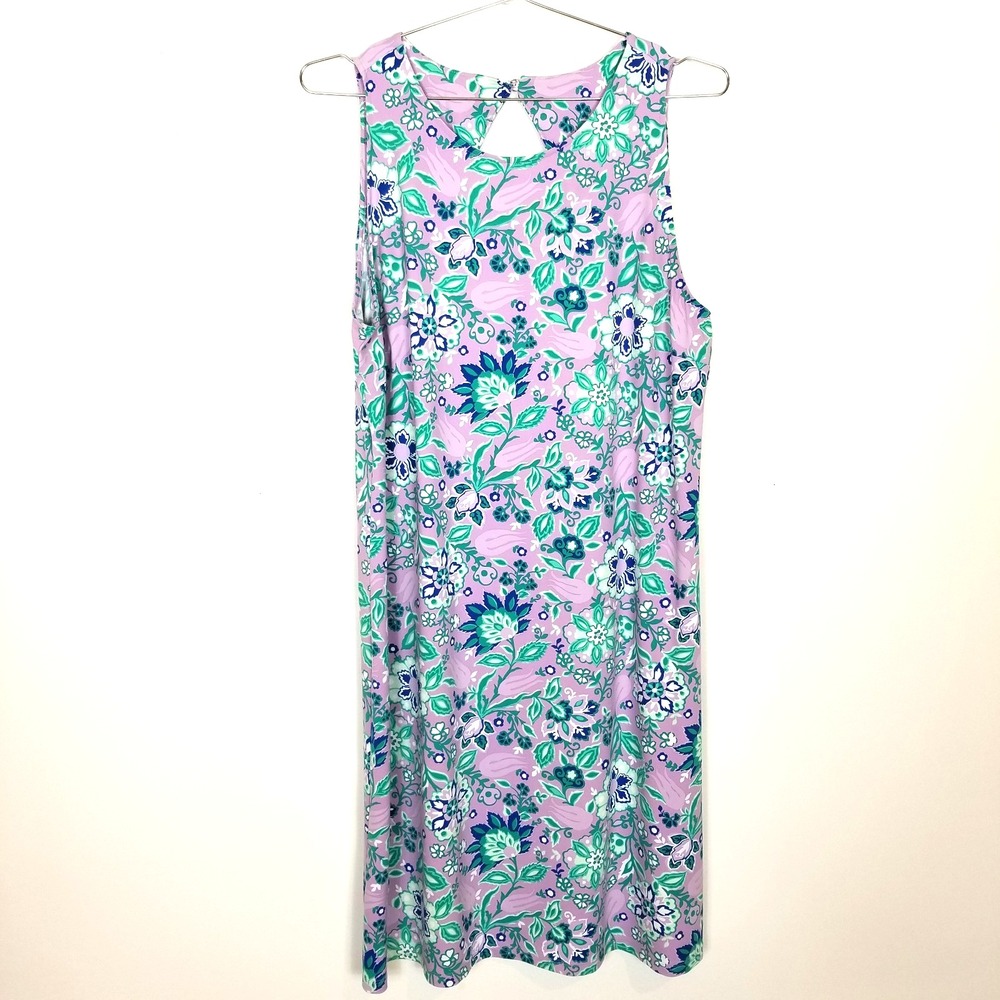 Talbots Women Floral Sleeveless Midi Dress Sz XL Multicolor Floral Stretchy